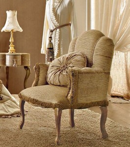 Casa Padrino poltrona barocco da soggiorno barocco di lusso beige / marrone - Mobili da soggiorno e hotel barocchi di alta qualità - Qualità di prima classe - Fatto in Italia