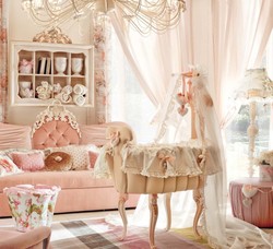 Casa Padrino luxury baroque rocking baby bed pink - Magnificent solid wood baby rocking bed - Baroque baby furniture - First class quality - Made in Italy