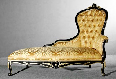 Casa Padrino chaise longue barocco di lusso oro / nero / oro - Chaise longue fatta a mano con motivo elegante - Mobili Barocchi per Soggiorno e Hotel - Qualità di Prima Classe - Fatto in Italia