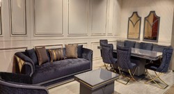 Casa Padrino Luxury Art Deco Sofa Purple / Gray / Gold - Living Room Sofa - Hotel Sofa - Luxury Art Deco Living Room & Hotel Furniture