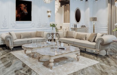 Casa Padrino Luxus Art Deco 3er Sofa Grau / Gold - Wohnzimmer Sofa - Hotel Sofa - Luxus Art Deco Wohnzimmer & Hotel Möbel - Luxus Qualität