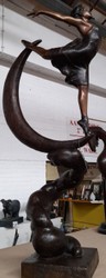 Casa Padrino escultura decorativa de bronce de lujo bailarina bronce A. 126 cm - Figura de Bronce - Figura Decorativa - Accesorios de Decoración de Salón