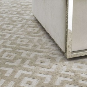 Casa Padrino alfombra de viscosa de lujo marfil 300 x 400 cm - Alfombra de salón y hotel tejida a mano - Accesorios de decoración de salón - Calidad de Lujo