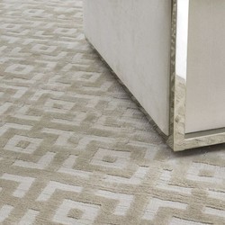 Casa Padrino alfombra de viscosa de lujo marfil 300 x 400 cm - Alfombra de salón y hotel tejida a mano - Accesorios de decoración de salón - Calidad de Lujo
