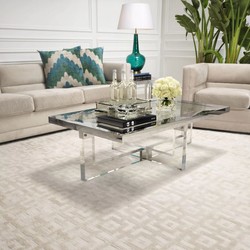 Casa Padrino alfombra de viscosa de lujo marfil 300 x 400 cm - Alfombra de salón y hotel tejida a mano - Accesorios de decoración de salón - Calidad de Lujo