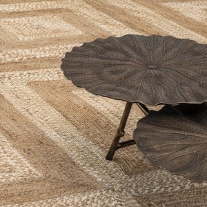 Casa Padrino alfombra de cáñamo de lujo natural 300 x 400 cm - Alfombra de salón y hotel tejida a mano - Accesorios de decoración de salón - Calidad de Lujo