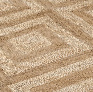 Casa Padrino Luxus Hanf Teppich Naturfarben 300 x 400 cm - Handgewebter Wohnzimmer & Hotel Teppich - Wohnzimmer Deko Accessoires - Luxus Qualität