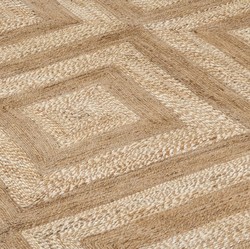 Casa Padrino tappeto di lusso in canapa naturale 300 x 400 cm - Tappeto tessuto a mano per soggiorno e hotel - Accessori per la decorazione del soggiorno - Qualità di Lusso