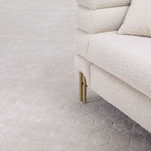 Casa Padrino alfombra de lujo de viscosa y lana beige 300 x 400 cm - Alfombra de salón y hotel tejida a mano - Accesorios de decoración de salón - Calidad de Lujo