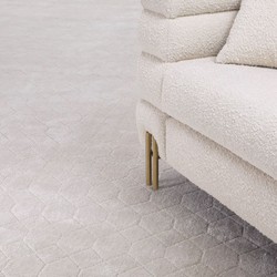 Luxus Designer Wohnzimmer Viskose Woll Teppich Beige Luxury Designer Living Room Viscose Wool Carpet Beige