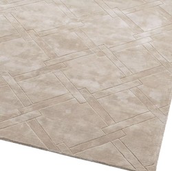 Casa Padrino tappeto di lusso in viscosa argento-sabbia 300 x 400 cm - Tappeto tessuto a mano per soggiorno e hotel - Accessori per la decorazione del soggiorno - Collezione di Lusso