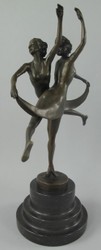 Luxus Jugendstil Bronze Skulptur Figur Tänzerinnen Luxury Art Nouveau Bronze Sculpture Figure Dancers