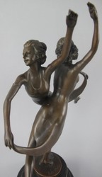 Luxus Jugendstil Bronze Skulptur Figur Tänzerinnen Luxury Art Nouveau Bronze Sculpture Figure Dancers