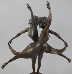 Luxus Jugendstil Bronze Skulptur Figur Tänzerinnen Luxury Art Nouveau Bronze Sculpture Figure Dancers