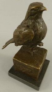 Casa Padrino Dekofigur Vogel Bronze / Schwarz 10 x 13 x H. 20 cm - Bronze Figur - Deko Skulptur - Wohnzimmer Deko - Schreibtisch Deko