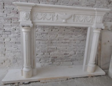 Casa Padrino luxury baroque fireplace surround beige 150 x 30 x H. 120 cm - Magnificent baroque fireplace surround made of high quality marble - Baroque fireplace decorative accessories