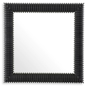 Casa Padrino miroir mural de luxe noir 100 x 6 x H. 100 cm - Miroir carré avec cadre en acajou de haute qualité - Miroir de salon - Miroir de chambre - Miroir d'armoire - Meubles de Luxe