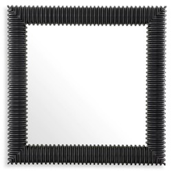 Casa Padrino espejo de pared de lujo negro 100 x 6 x A. 100 cm - Espejo cuadrado con marco de caoba de alta calidad - Espejo de salón - Espejo de dormitorio - Espejo de armario - Muebles de Lujo