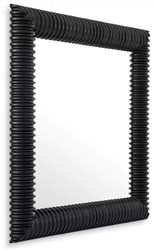 Casa Padrino espejo de pared de lujo negro 100 x 6 x A. 100 cm - Espejo cuadrado con marco de caoba de alta calidad - Espejo de salón - Espejo de dormitorio - Espejo de armario - Muebles de Lujo