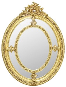 Casa Padrino espejo barroco oro - Espejo de pared ovalado de estilo antiguo - Espejo de salón - Espejo de armario - Magníficos muebles barrocos