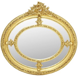 Casa Padrino baroque mirror gold - Oval antique style wall mirror - Living room mirror - Wardrobe mirror - Baroque furniture