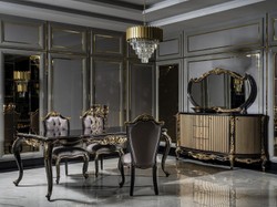 Casa Padrino credenza barocco di lusso nero / oro - Magnifico armadio in legno massello con 4 ante e 3 cassetti - Mobili Barocchi - Nobile e Magnifico