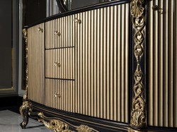 Casa Padrino credenza barocco di lusso nero / oro - Magnifico armadio in legno massello con 4 ante e 3 cassetti - Mobili Barocchi - Nobile e Magnifico