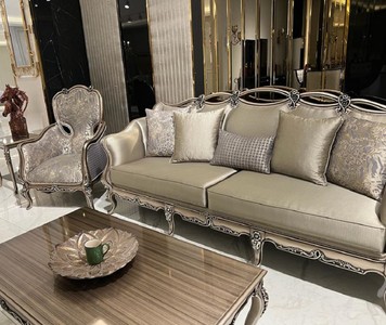 Casa Padrino Luxus Barock Sofa Gold / Lila / Gold - Handgefertigtes Wohnzimmer Sofa mit dekorativen Kissen - Wohnzimmer Möbel im Barockstil - Edel & Prunkvoll