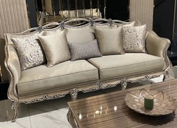 Casa Padrino luxury baroque sofa gold / purple / gold - Handmade living room sofa with decorative pillows - Living room furniture in baroque style - Noble & Magnificent