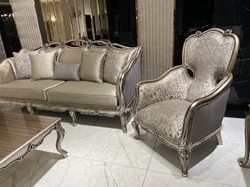 Casa Padrino luxury baroque sofa gold / purple / gold - Handmade living room sofa with decorative pillows - Living room furniture in baroque style - Noble & Magnificent