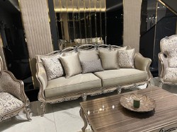 Casa Padrino luxury baroque sofa gold / purple / gold - Handmade living room sofa with decorative pillows - Living room furniture in baroque style - Noble & Magnificent