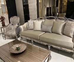Casa Padrino luxury baroque living room armchair gold / purple / gold - Handmade baroque style armchair with elegant pattern - Baroque living room furniture