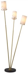 Casa Padrino luxury floor lamp antique brass / black / alabaster Ø 28 x H. 167 cm - Modern floor lamp with marble base and round alabaster lampshades - Luxury Lights
