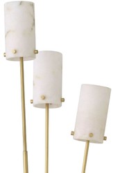 Casa Padrino luxury floor lamp antique brass / black / alabaster Ø 28 x H. 167 cm - Modern floor lamp with marble base and round alabaster lampshades - Luxury Lights

