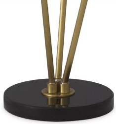 Casa Padrino luxury floor lamp antique brass / black / alabaster Ø 28 x H. 167 cm - Modern floor lamp with marble base and round alabaster lampshades - Luxury Lights
