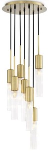 Casa Padrino lustre de luxe laiton antique Ø 40 x H. 160 cm - Lustre Rond pour Hôtel et Restaurant - Qualité de Luxe