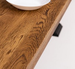 Casa Padrino tavolo da pranzo in stile country marrone / nero 220 x 120 x A. 78 cm - Tavolo da cucina rettangolare in legno massello - Mobili per sala da pranzo in legno massello in stile country