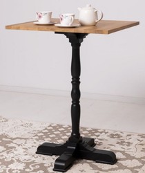 Casa Padrino table de bar de style campagnard marron / noir 80 x 80 x H. 110 cm - Table de bar en bois massif de style campagnard - Meuble bar & bistrot en bois massif de style campagnard