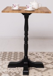 Casa Padrino table de bar de style campagnard marron / noir 80 x 80 x H. 110 cm - Table de bar en bois massif de style campagnard - Meuble bar & bistrot en bois massif de style campagnard