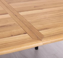 Casa Padrino table à manger de style campagnard naturel / noir 160-200 x 120 x H. 78 cm - Table de cuisine ovale extensible avec plateau en chêne - Meubles de salle à manger de style campagnard
