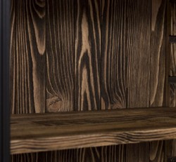 Landhausstil Massivholz Regalschrank Bücherschrank Schwarz Dunkelbraun Country Style Solid Wood Shelf Cabinet Bookcase Black Dark Brown