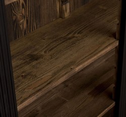 Landhausstil Massivholz Regalschrank Bücherschrank Schwarz Dunkelbraun Country Style Solid Wood Shelf Cabinet Bookcase Black Dark Brown