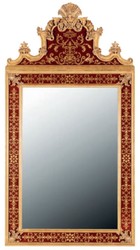 Luxus Barock Spiegel Wandspiegel Bordeauxrot Gold Luxury Baroque Mirror Wall Mirror Bordeaux Red Gold