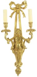 Casa Padrino ensemble de appliques murales baroques or / blanc 25 x 15 x H. 55 cm - Magnifiques appliques murales baroques hôtel & restaurant - Luminaires Baroques