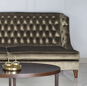 Casa Padrino Luxus Chesterfield 3er Sofa Grün / Braun 230 x 95 x H. 102 cm - Modernes Wohnzimmer Sofa - Luxus Chesterfield Wohnzimmer Möbel