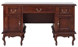 Luxus Jugendstil Massivholz Schreibtisch Dunkelbraun Luxury Art Nouveau Solid Wood Desk Dark Brown