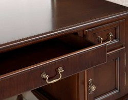 Luxus Jugendstil Massivholz Schreibtisch Dunkelbraun Luxury Art Nouveau Solid Wood Desk Dark Brown