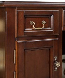 Luxus Jugendstil Massivholz Schreibtisch Dunkelbraun Luxury Art Nouveau Solid Wood Desk Dark Brown