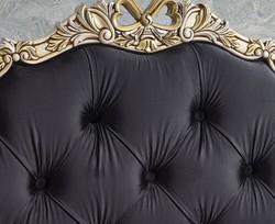 Casa Padrino set di mobili per camera da letto barocco di lusso nero / crema / oro - Varie Misure - 1 Letto Matrimoniale Barocco e 2 Comodini Barocco - Mobili per Camera da Letto e Hotel Barocco