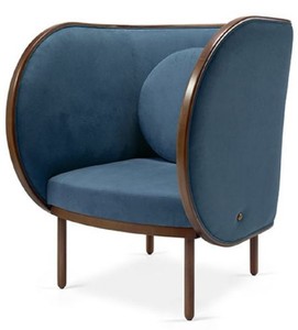 Casa Padrino fauteuil design en velours bleu / marron 90 x 92 x H. 106 cm - Fauteuil Lounge Hôtel - Mobilier Hôtel - Mobilier Design - Qualité de Luxe